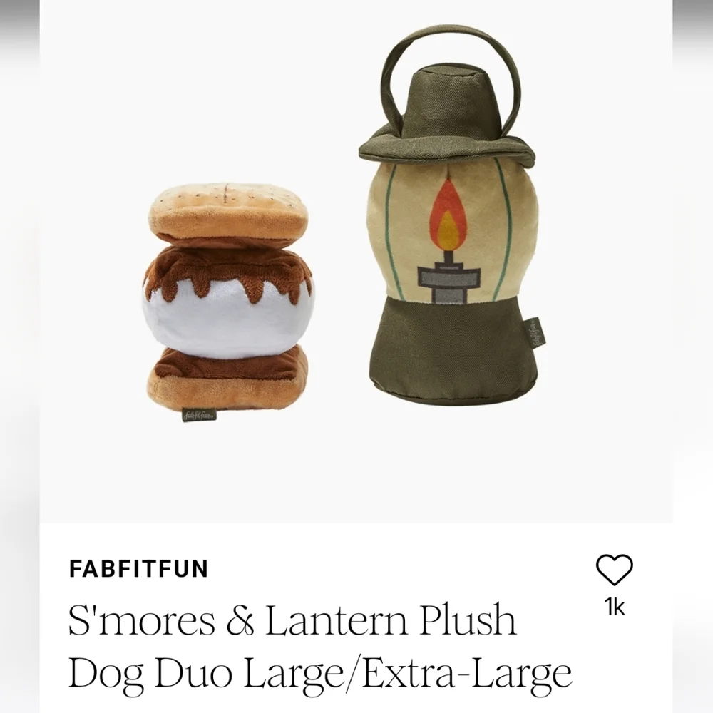 FFF S'mores & Lantern Plush Dog Toy Duo, Size L/XL ~ NWT - Picture 2 of 6
